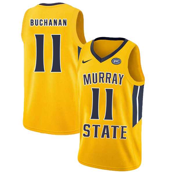 Murray State Racers #11 Shaq Buchanan Yellow College Basketball Jersey